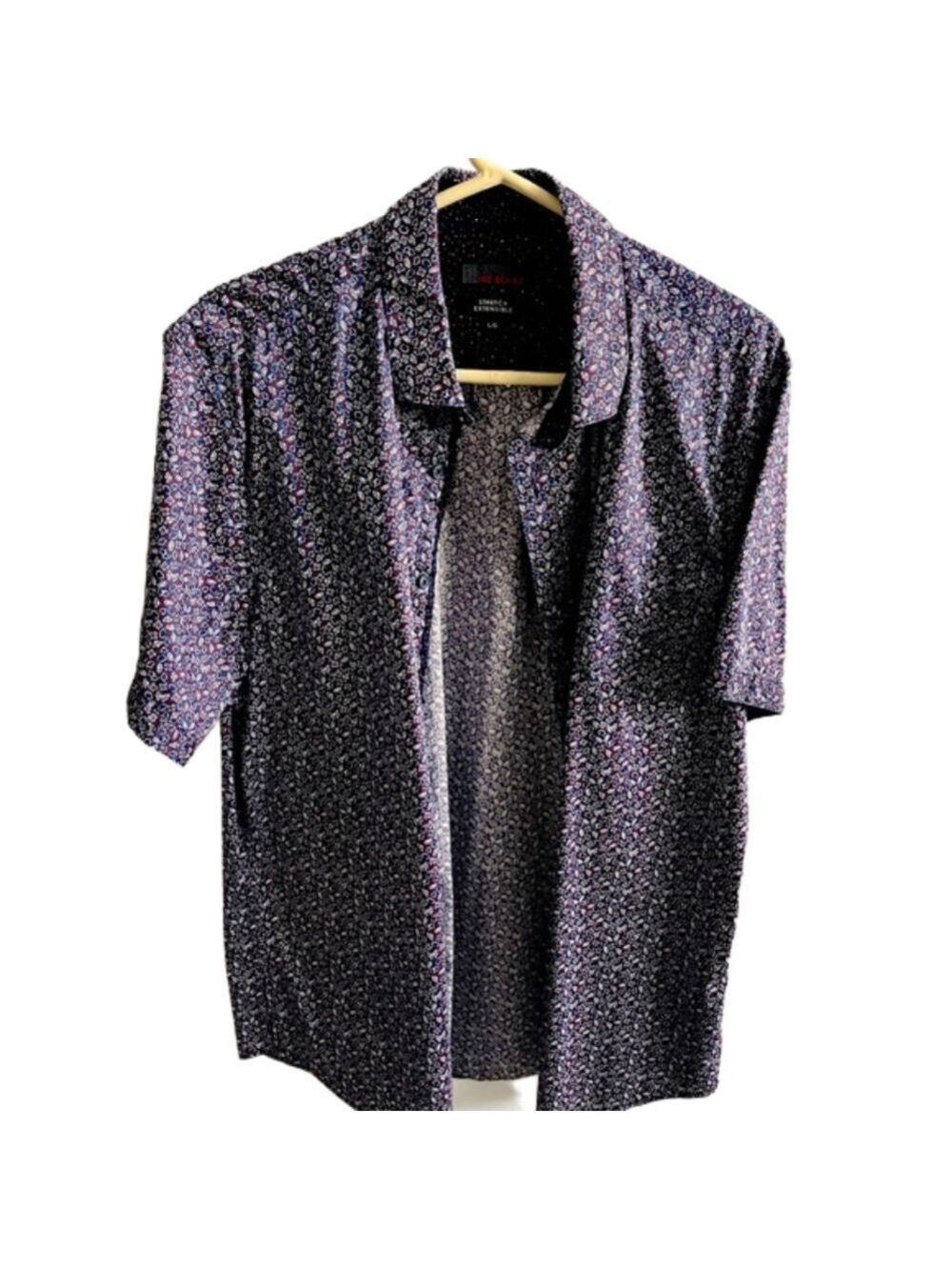 IKE BEHAR NWOT mens short sleeve button down size large
